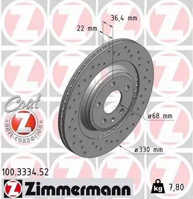 ZIMMERMANN TARCZE+KLOCKI P+T AUDI A4 B8 S4 A5 S5 