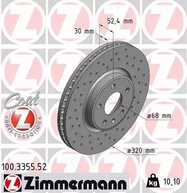 ZIMMERMANN SPORT TARCZE+KLOCKI P AUDI A6 C7 320MM 