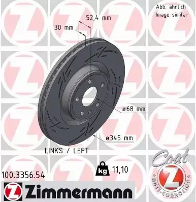 ZIMMERMANN TARCZE HAMULCOWE PRZÓD 100.3356.54 