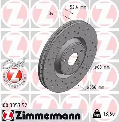 ZIMMERMANN SPORT TARCZE+KLOCKI P AUDI A7 356MM 