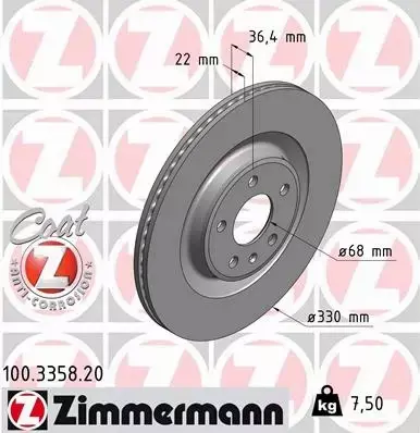 ZIMMERMANN TARCZE+KLOCKI T AUDI A4 B9 A5 F5 330MM 