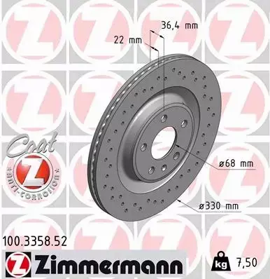 ZIMMERMANN SPORT TARCZE+KLOCKI P+T AUDI A7 4G 356MM 