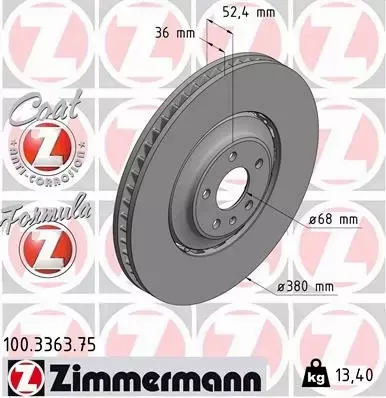 ZIMMERMANN TARCZE+KLOCKI PRZÓD AUDI A8 D4 380MM 