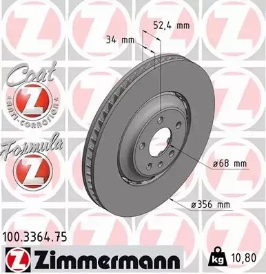 ZIMMERMANN TARCZE+KLOCKI PRZÓD AUDI A8 D4 356MM 