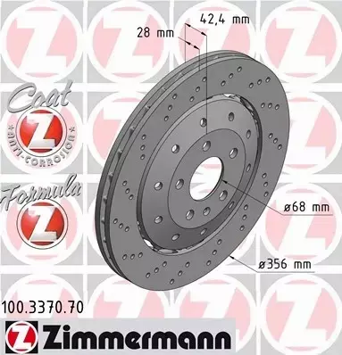 ZIMMERMANN TARCZA HAMULCOWA 100.3370.70 