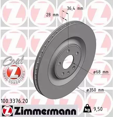 ZIMMERMANN TARCZE HAMULCOWE TYŁ 100.3376.20 