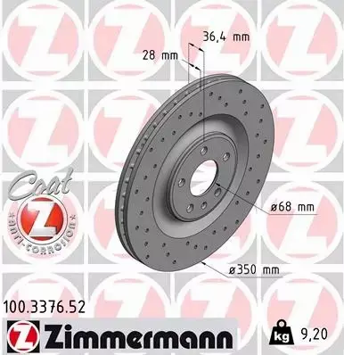 ZIMMERMANN SPORT TARCZE TYŁ AUDI Q7 4M 350MM 