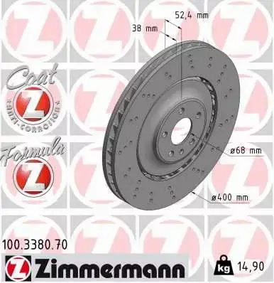 ZIMMERMANN TARCZA HAMULCOWA 100.3380.70 