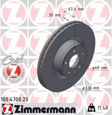 ZIMMERMANN TARCZA HAMULCOWA 100.4700.20 