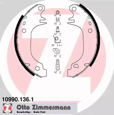 ZIMMERMANN SZCZĘKI HAMULCOWE TYŁ 10990.136.1 