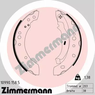 ZIMMERMANN SZCZĘKI HAMULCOWE TYŁ 10990.158.5 