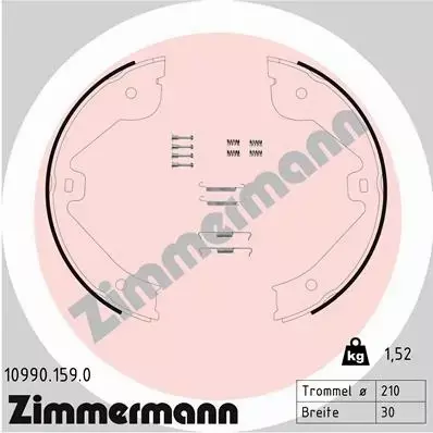 ZIMMERMANN SZCZĘKI HAMULCOWE 10990.159.0 