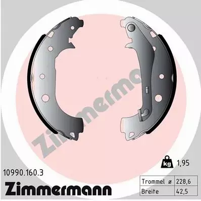 ZIMMERMANN SZCZĘKI HAMULCOWE 10990.160.3 