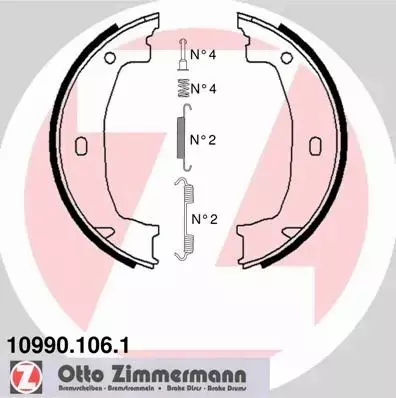 ZIMMERMANN SZCZĘKI HAMULCOWE 10990.106.1 