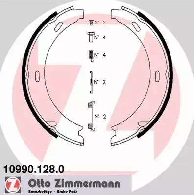 ZIMMERMANN SZCZĘKI HAMULCOWE TYŁ 10990.128.0 