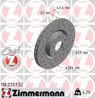 ZIMMERMANN TARCZE+KLOCKI P ALFA ROMEO 147 156 284MM 