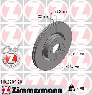 ZIMMERMANN TARCZE+KLOCKI P LANCIA LYBRA 284MM 