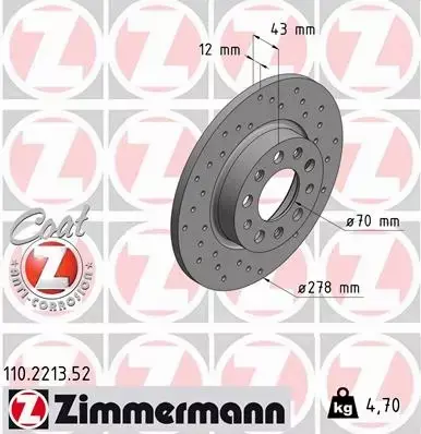 ZIMMERMANN TARCZA HAMULCOWE SPORT 110.2213.52 