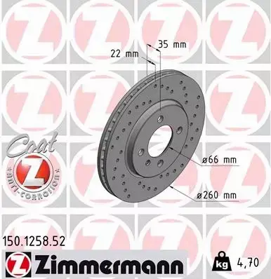 ZIMMERMANN TARCZE HAMULCOWE SPORT PRZÓD 150.1258.52 