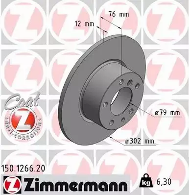 ZIMMERMANN TARCZE PRZÓD BMW 5 E34 302MM PEŁNE 