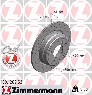 ZIMMERMANN TARCZA HAMULCOWA 150.1267.52 