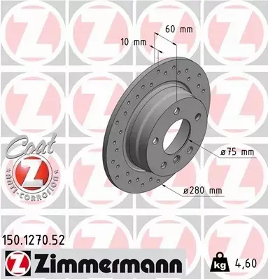 ZIMMERMANN SPORT TARCZE+KLOCKI T BMW 3 E46 280MM 