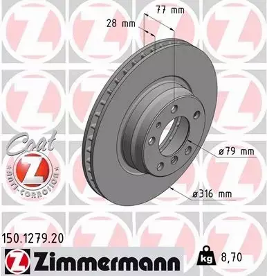 ZIMMERMANN TARCZE+KLOCKI PRZÓD BMW 7 E38 