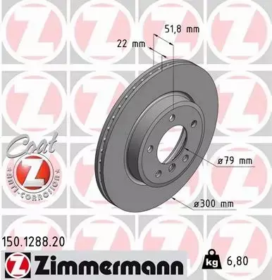 ZIMMERMANN TARCZE+KLOCKI PRZÓD BMW 3 E46 300MM 