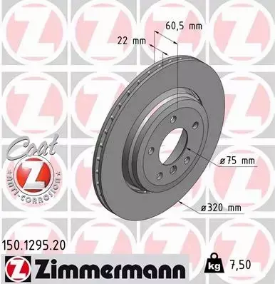 ZIMMERMANN TARCZE+KLOCKI TYŁ BMW 3 E46 320MM 