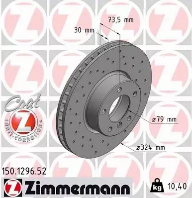 ZIMMERMANN SPORT TARCZE+KLOCKI P BMW 5 E39 324MM 