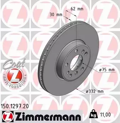 ZIMMERMANN TARCZA HAMULCOWA 150.1297.20 