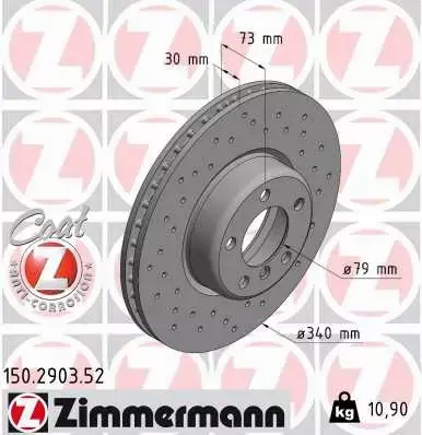 ZIMMERMANN TARCZE HAMULCOWE SPORT PRZÓD 150.2903.52 