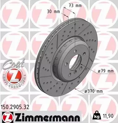 ZIMMERMANN TARCZE HAMULCOWE PRZÓD 150.2905.32 