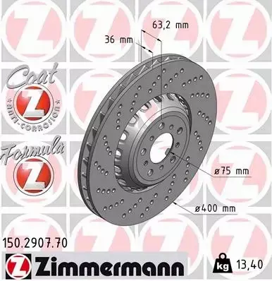 ZIMMERMANN TARCZA HAMULCOWA 150.2907.70 