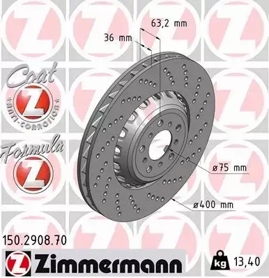 ZIMMERMANN TARCZA HAMULCOWA 150.2908.70 