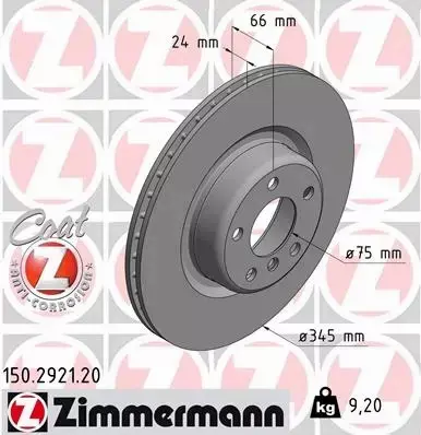 ZIMMERMANN TARCZE+KLOCKI T BMW 1 F20 F21 345MM 