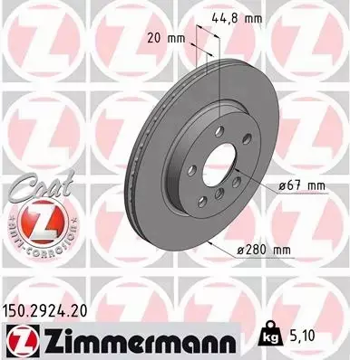 ZIMMERMANN TARCZE+KLOCKI PRZÓD BMW I3 280MM 