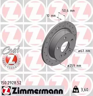 ZIMMERMANN TARCZA HAMULCOWE SPORT 150.2928.52 