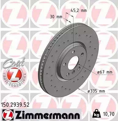 ZIMMERMANN TARCZA HAMULCOWE SPORT 150.2939.52 