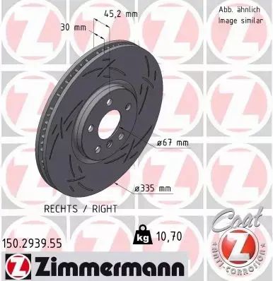 ZIMMERMANN TARCZA HAMULCOWA 150.2939.55 