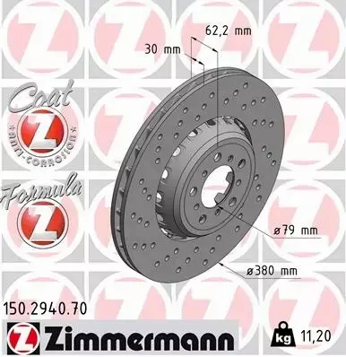 ZIMMERMANN TARCZE PRZÓD BMW 2 M2 F87 380MM 