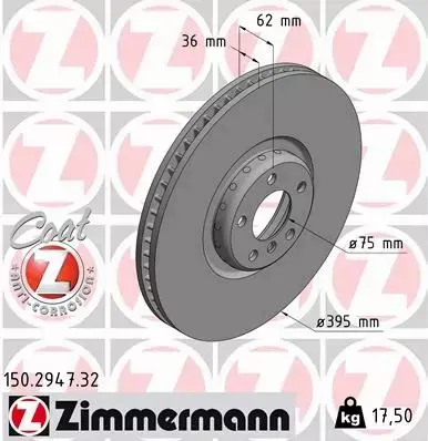 ZIMMERMANN TARCZA HAMULCOWA 150.2947.32 