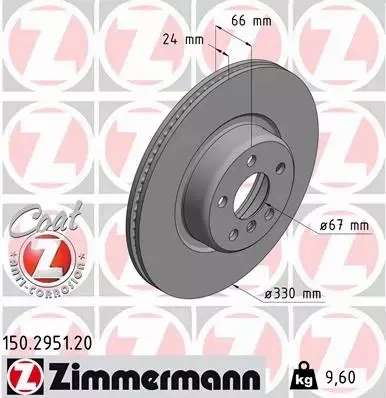 ZIMMERMANN TARCZE HAMULCOWE PRZÓD 150.2951.20 