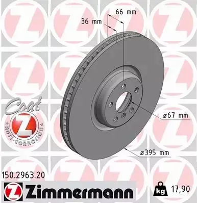 ZIMMERMANN TARCZA HAMULCOWA 150.2963.20 