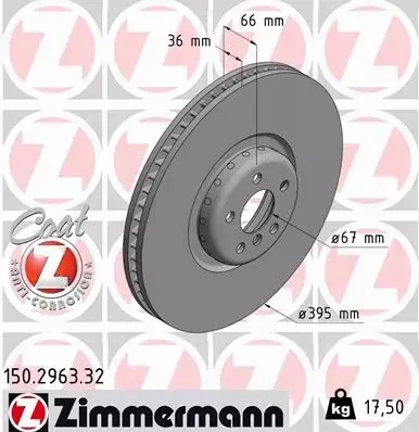 ZIMMERMANN TARCZA HAMULCOWA 150.2963.32 