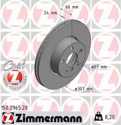 ZIMMERMANN TARCZA HAMULCOWA 150.2965.20 