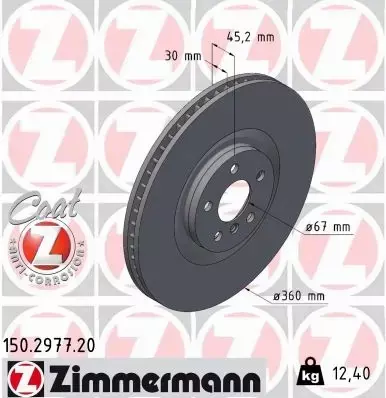 ZIMMERMANN TARCZA HAMULCOWA 150.2977.20 