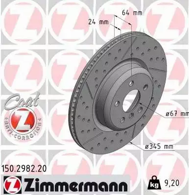 ZIMMERMANN TARCZA HAMULCOWA 150.2982.20 