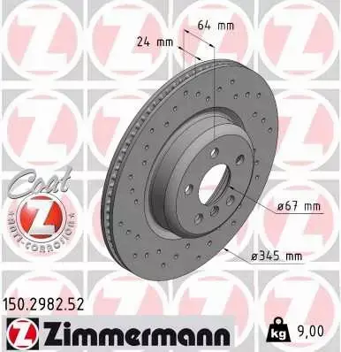 ZIMMERMANN TARCZA HAMULCOWA 150.2982.52 