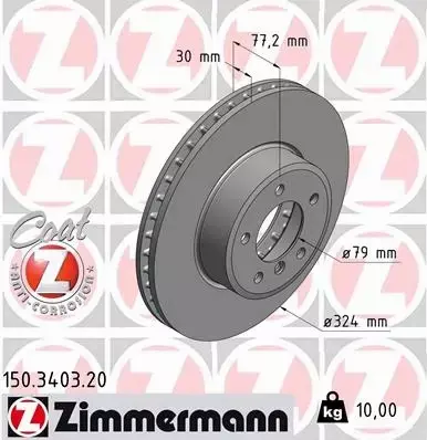 ZIMMERMANN TARCZE+KLOCKI PRZÓD BMW 5 E60 E61 324MM 